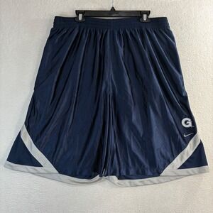 Vintage Nike Georgetown Basketball Shorts Men 2XL Blue Gray Baggy Silky Y2K